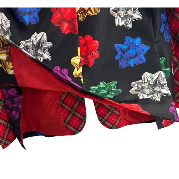 Ugly Christmas Sport Coat Jacket Blazer Bows Plaid Black Red Men's Small (34-36) - Picture 4 of 9